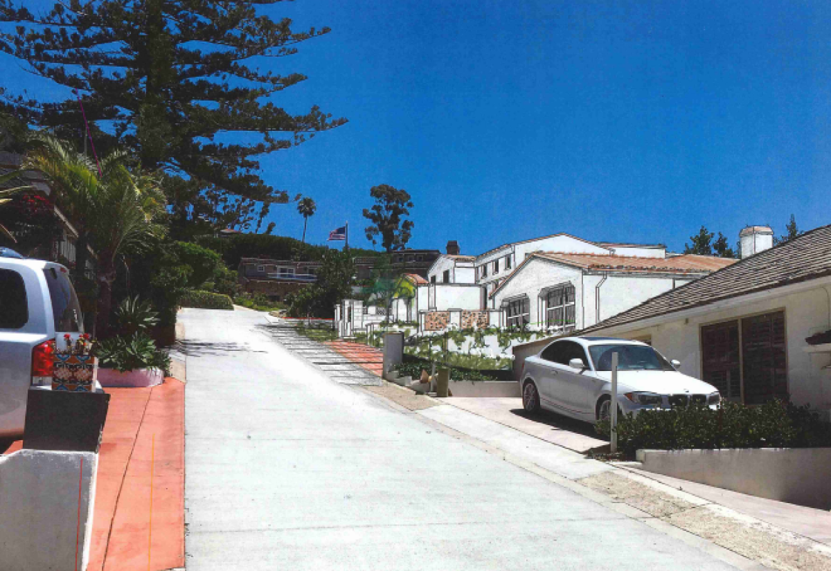 A rendering depicts a project proposed for 7342 Remley Place in La Jolla.