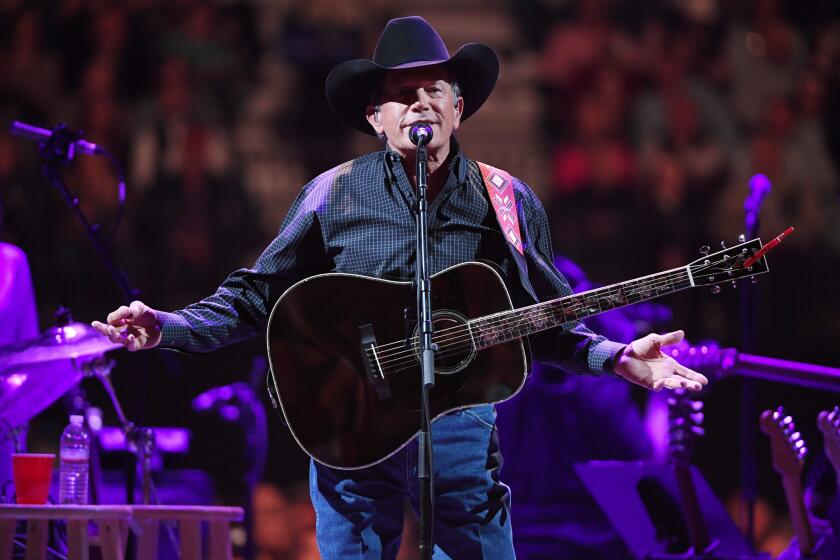 LAS VEGAS, NEVADA - FEBRUARY 01: (EXCLUSIVE COVERAGE) Recording artist George Strait performs as part of his Strait to Vegas engagements at T-Mobile Arena on February 01, 2019 in Las Vegas, Nevada. (Photo by Ethan Miller/Getty Images for Essential Broadcast Media) ** OUTS - ELSENT, FPG, CM - OUTS * NM, PH, VA if sourced by CT, LA or MoD **