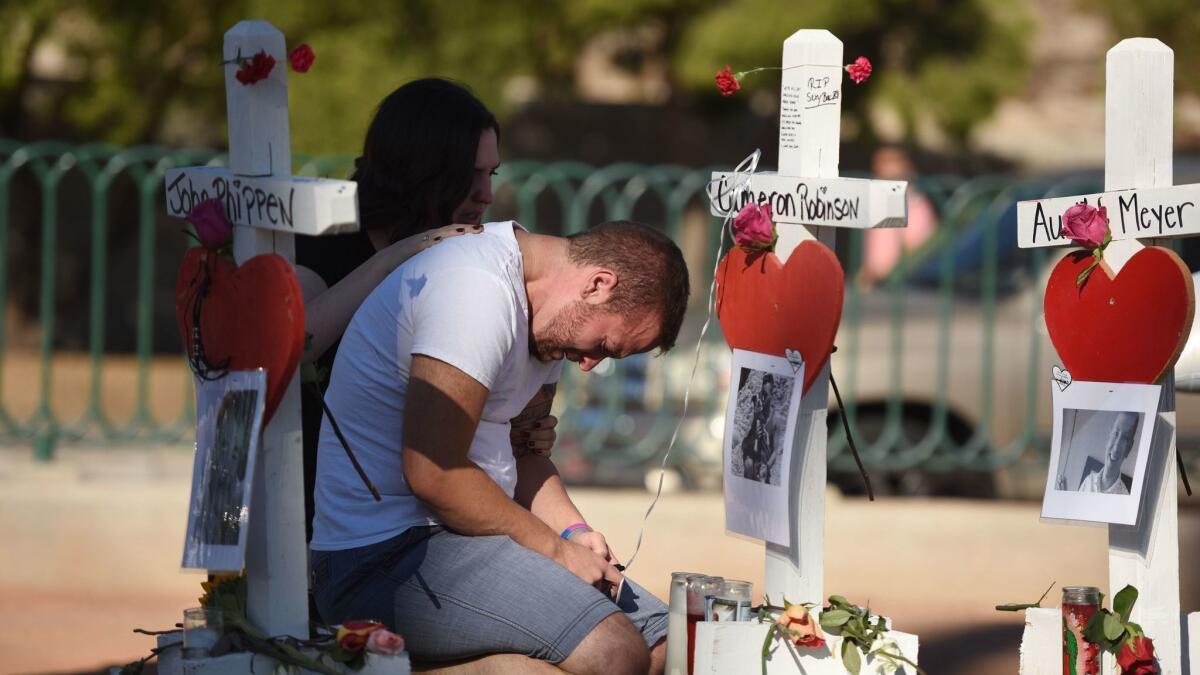 Ethan Avanzino grieves for his friend Cameron Robinson, one of 58 people killed in the shooting.