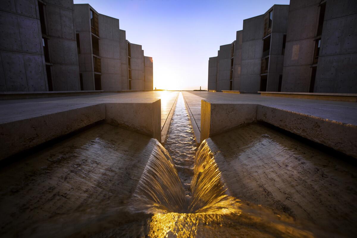 Jonas Salk collaborated with architect Louis Kahn to design the Salk Institute for Biological Studies, a masterpiece of form and function. (Howard Lipin/Union-Tribune)