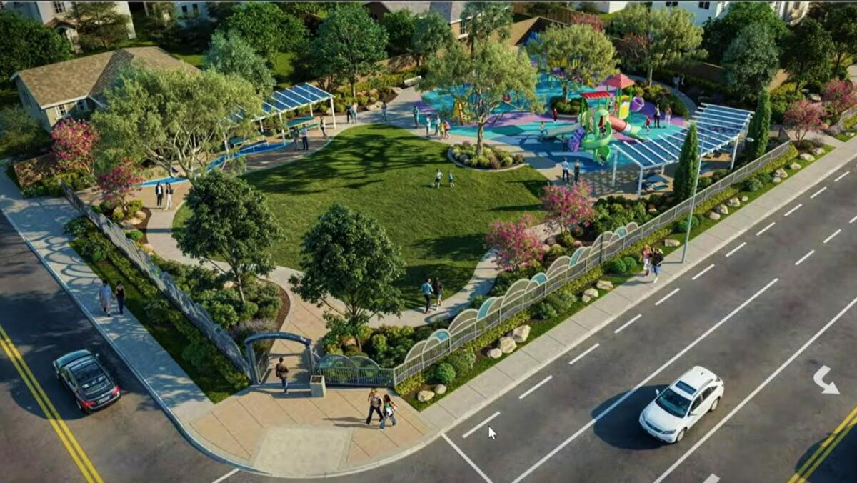 A conceptual design for upgrades at Costa Mesa's Ketchum-Libolt Park, created by Architerra Design Group.