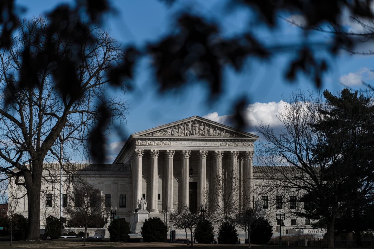 The outside of the U.S. Supreme Court. 