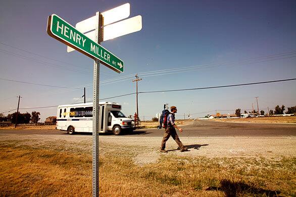 McInturff walks along the road in Volta