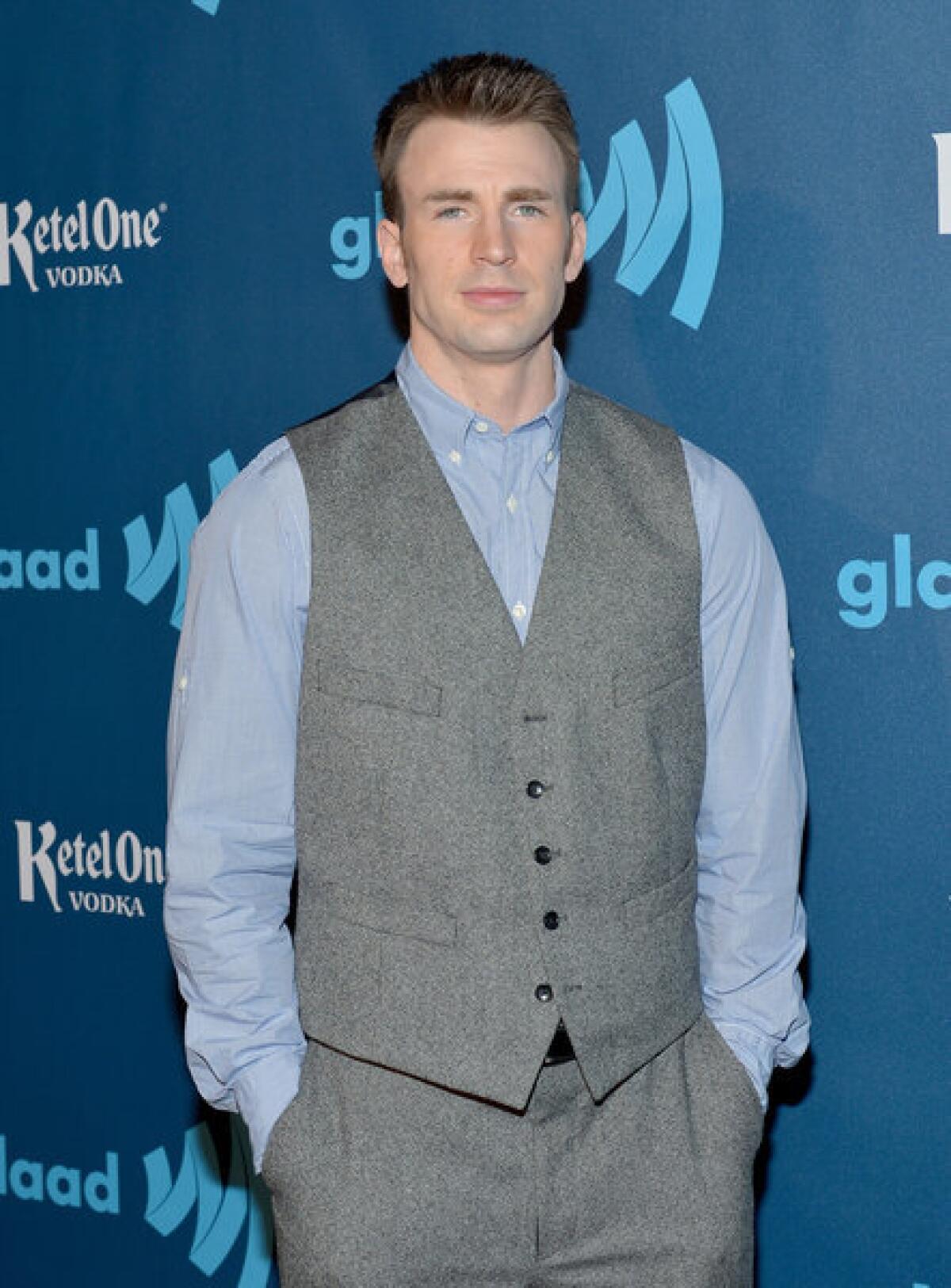 Actor Chris Evans at the 24th annual GLAAD Media Awards at L.A. Live.