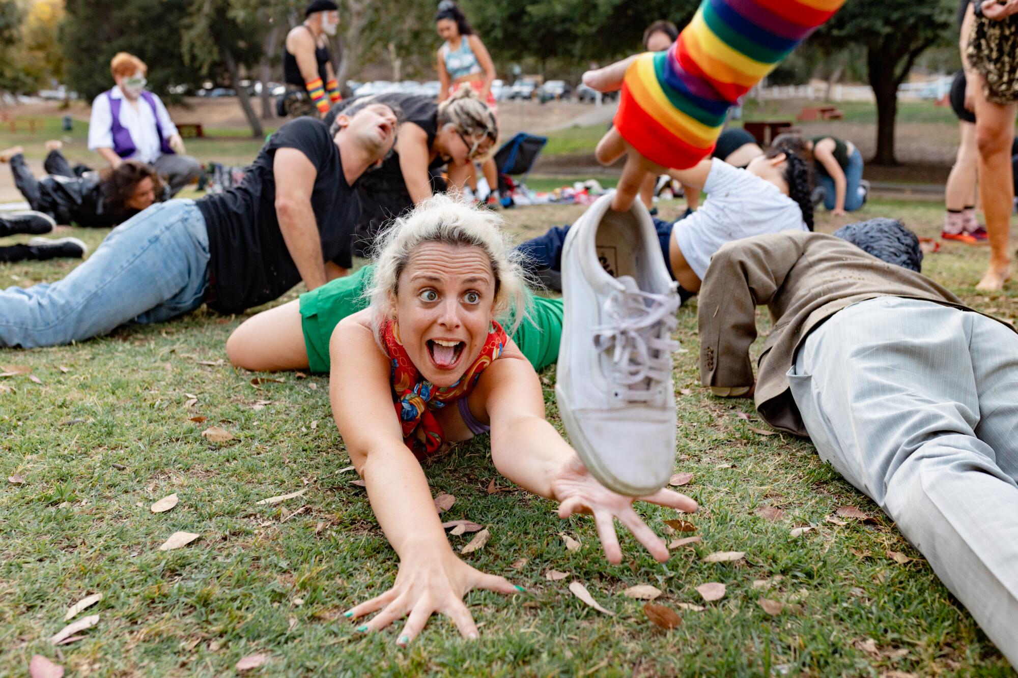 Clowns in a park