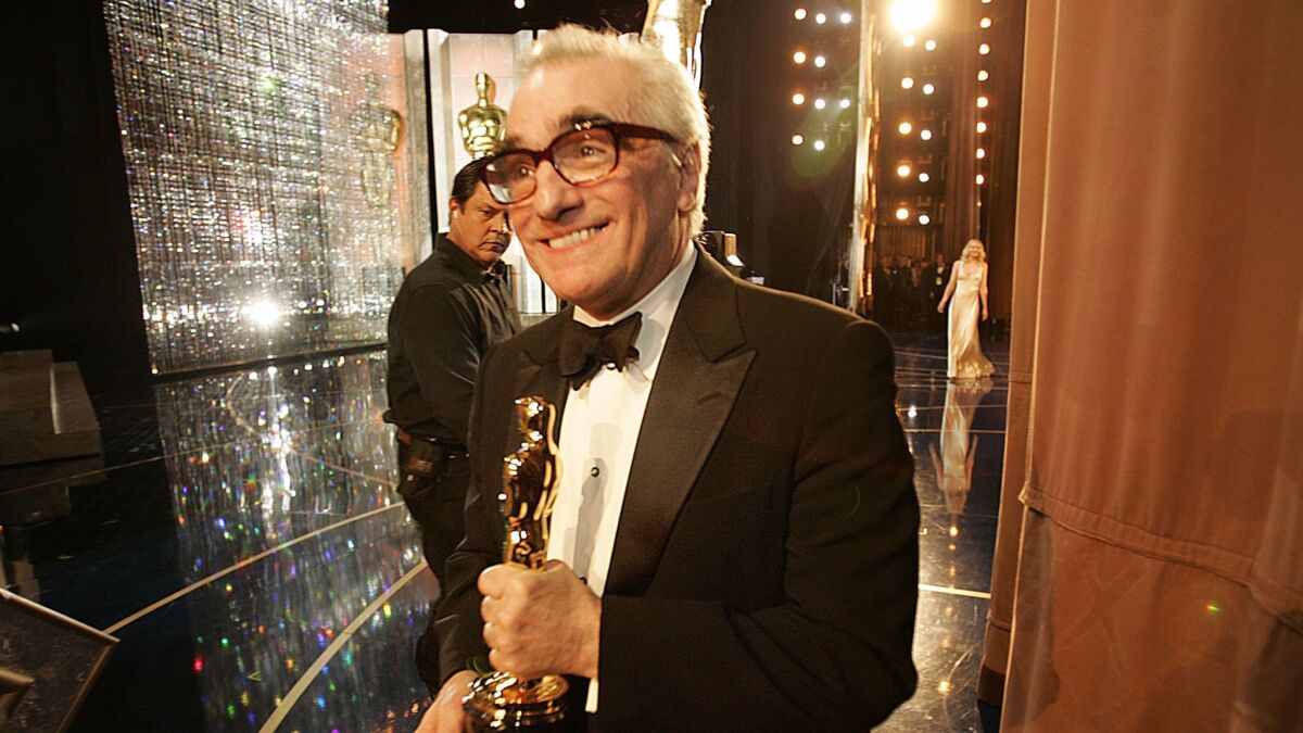 Martin Scorsese after winning the director trophy for "The Departed" at the 2007 Oscars.