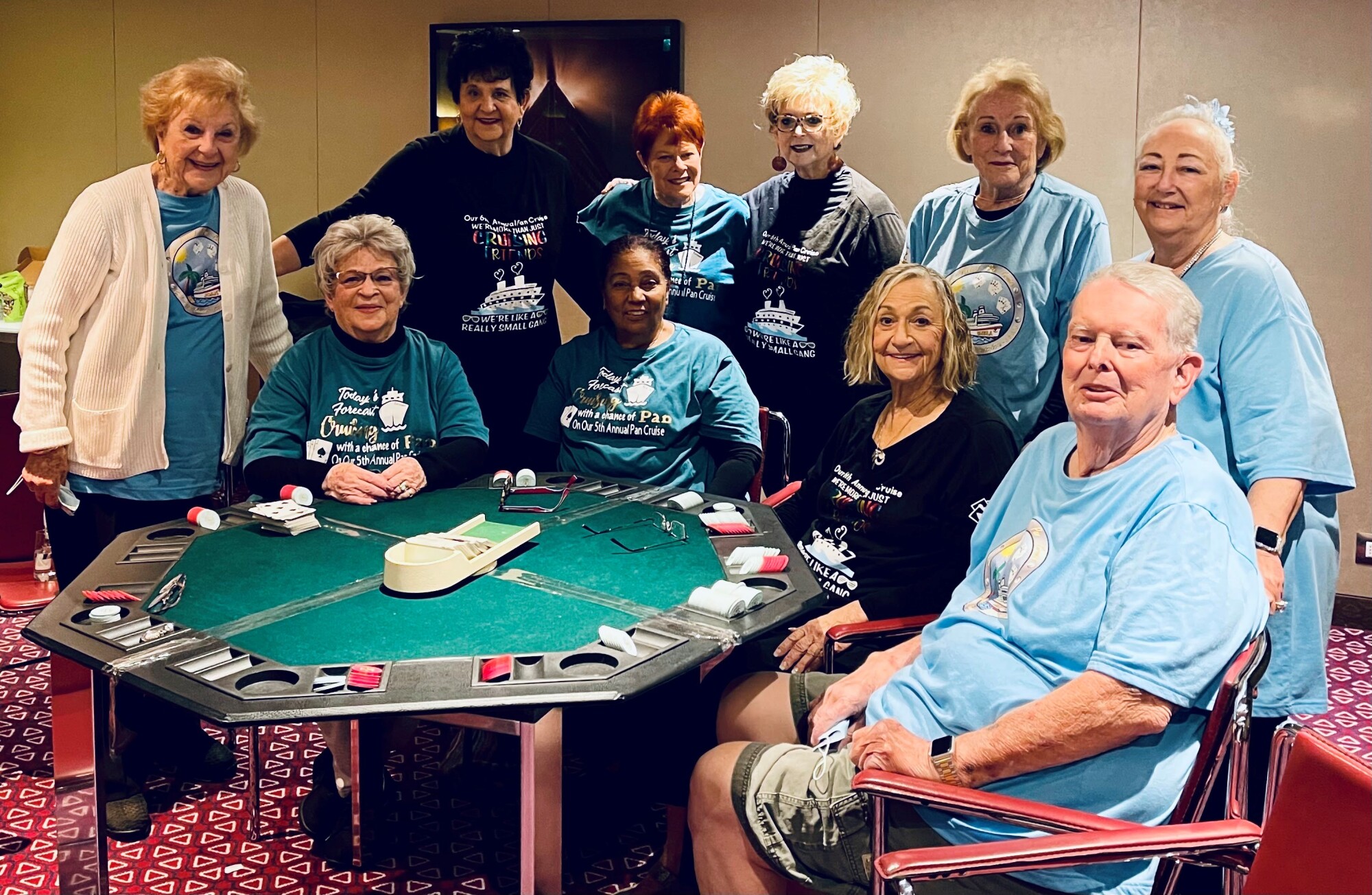 Group of card-playing friends who cruised together recently to Mexico