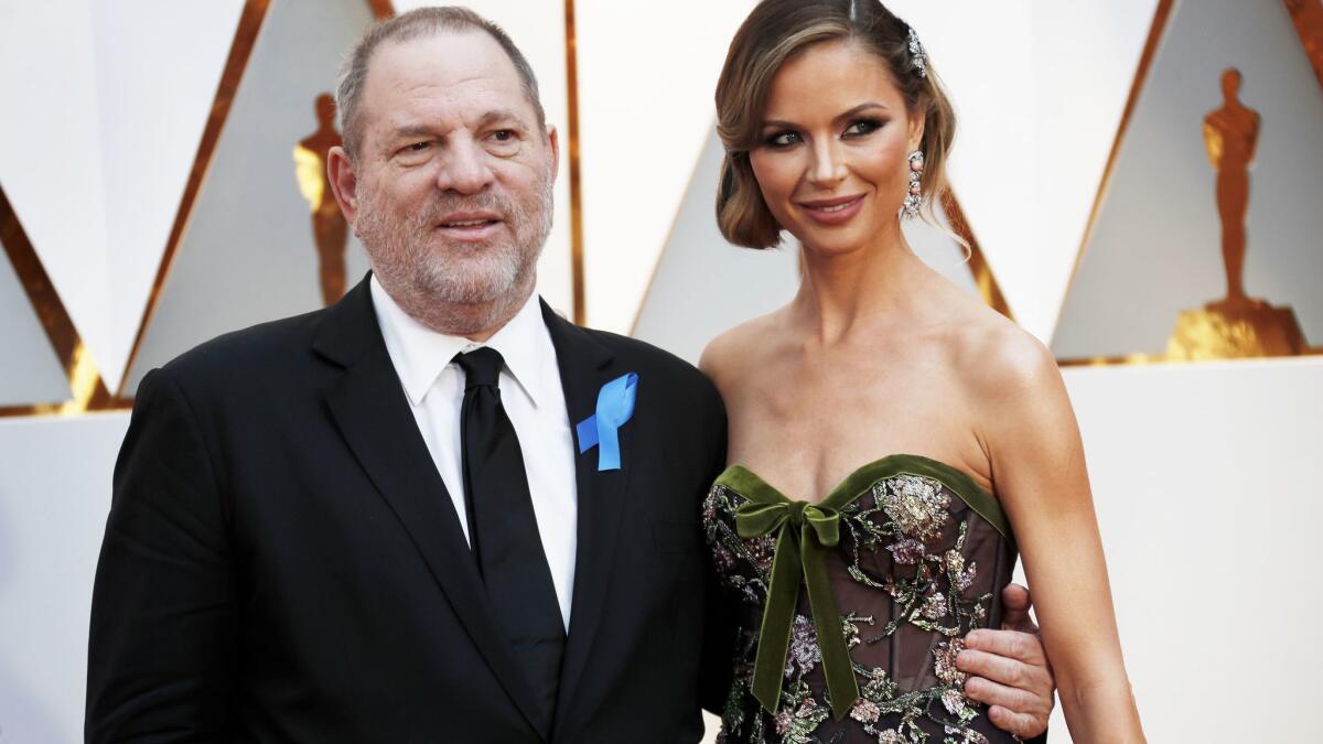 HOLLYWOOD, CA - February 26, 2017 Harvey Weinstein and Georgina Chapman during the arrivals at the 89th Academy Awards on Sunday, February 26, 2017 at the Dolby Theatre at Hollywood & Highland Center in Hollywood, CA. (Jay L. Clendenin / Los Angeles Times) Writer: