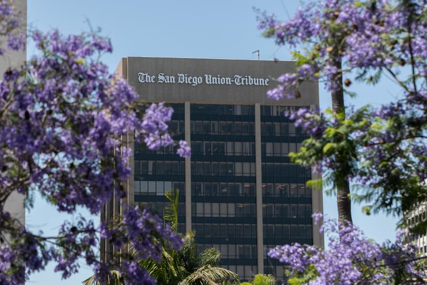 San Diego, CA - June 29: A view of The San Diego Union-Tribune building in downtown San Diego, CA on Thursday, June 29, 2023. (Adriana Heldiz / The San Diego Union-Tribune)