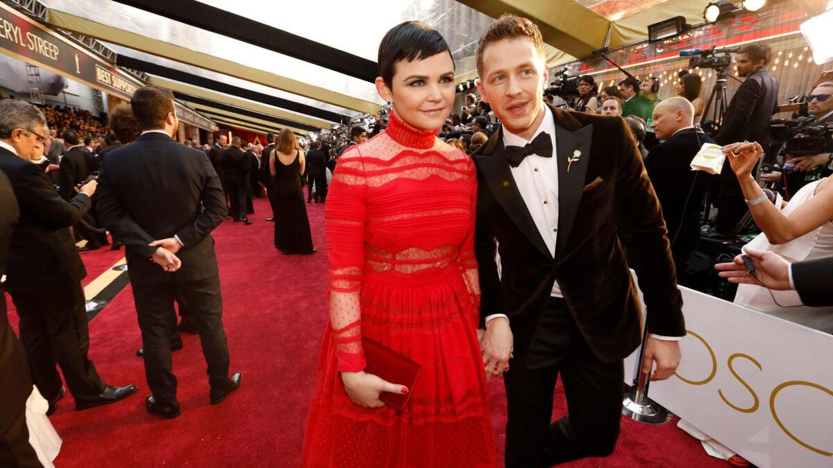 Ginnifer Goodwin, left, and Josh Dallas during the arrivals at the 89th Academy Awards on Feb. 26.