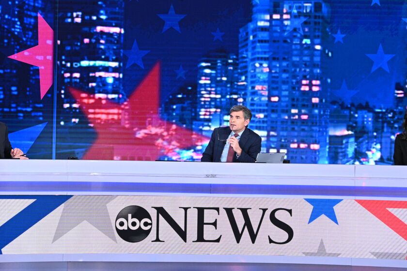 ABC NEWS: ELECTION NIGHT 2020 - 11/3/20 - ABC News will air special primetime coverage of 2020 Election Day on Tuesday, Nov. 3, beginning at 7:00 p.m. EST on ABC. Chief anchor George Stephanopoulos will lead coverage from New York City joined by "World News Tonight" anchor David Muir, "ABC News Live Prime" anchor Linsey Davis, and ABC News' powerhouse political team reporting and providing analysis on the presidential election, the Senate, House of Representatives and gubernatorial races across the country and the balance of power. The team will cover the latest voting results, including the status of absentee, mail-in and early voting, as well as polling, candidates and voter reactions on the issues. DAVID MUIR, GEORGE STEPHANOPOULOS, LINSEY DAVIS are pictured. Credit: ABC/Lorenzo Bevilaqua