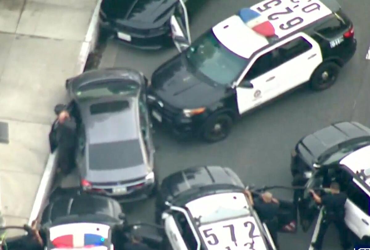 A wrong-way driver was taken into custody after a standoff in Lakewood