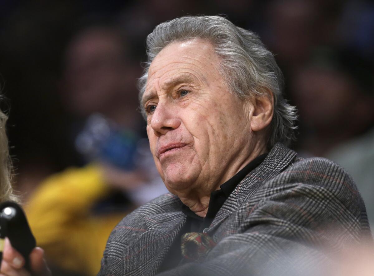 Philip Anschutz, billionaire investor whose holdings include the Los Angeles Lakers, the NHL L.A. Kings and Staples Center, watches the Sacramento Kings play the Lakers in an NBA basketball game at Staples Center in March.