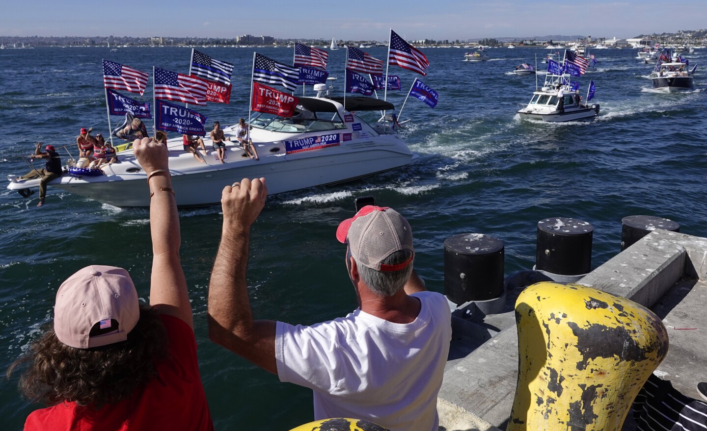 ProTrump boat parade in San Diego Bay, caravan snarls traffic on I5