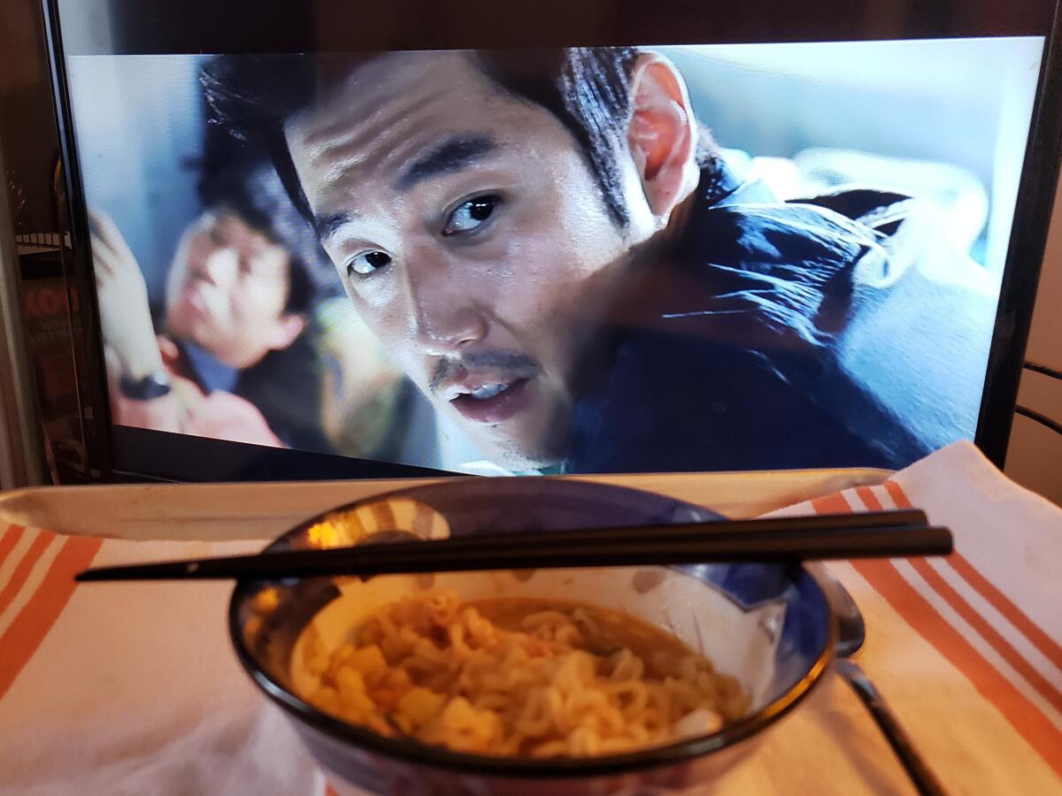 Nongshim instant ramen paired with the 2013 film "The Flu," starring Hyuk Jang.