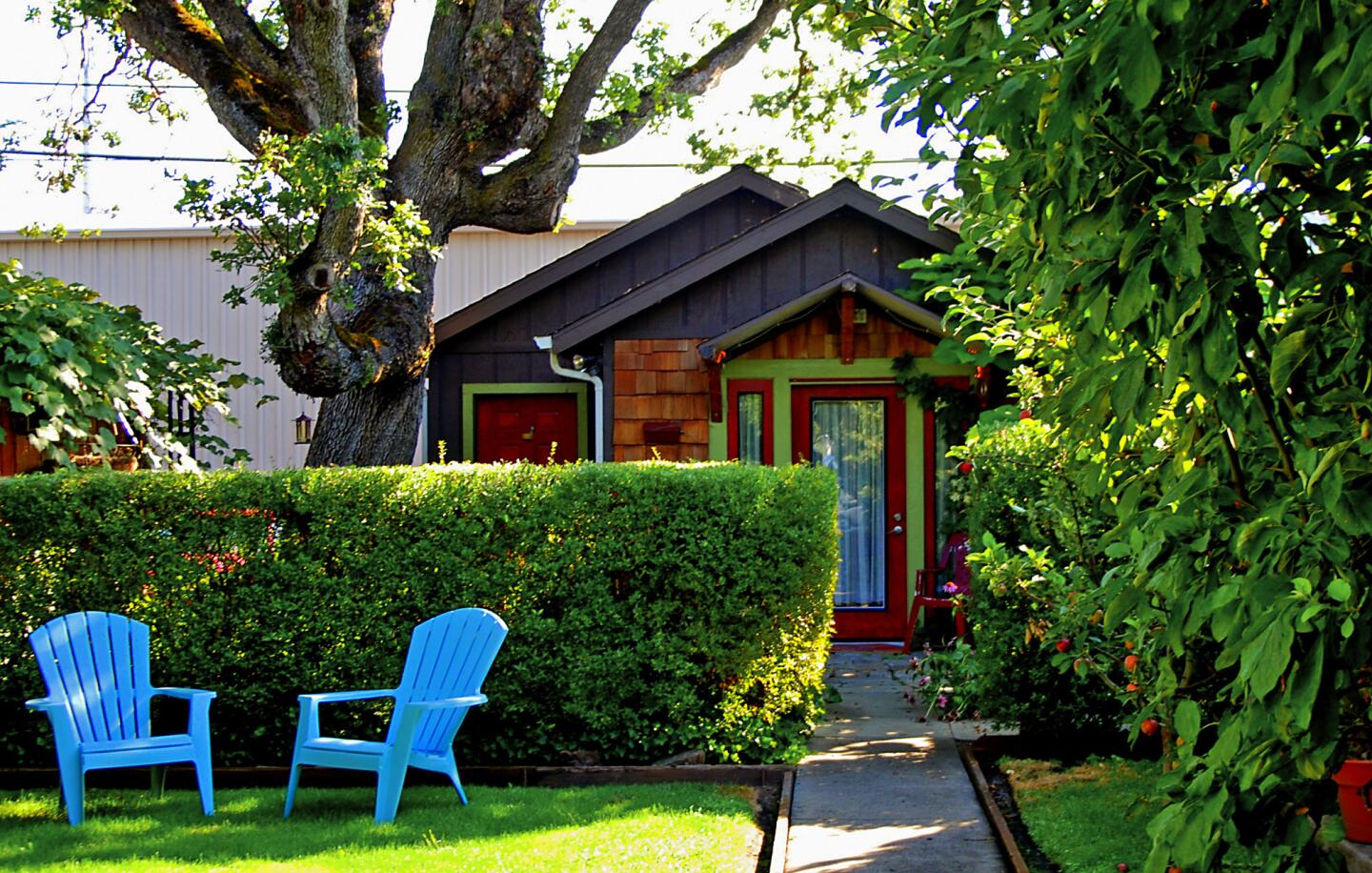 In Medford, Ore., not far from Ashland, the Grape Street Gardens have living quarters more like apartments than an inn or hotel.