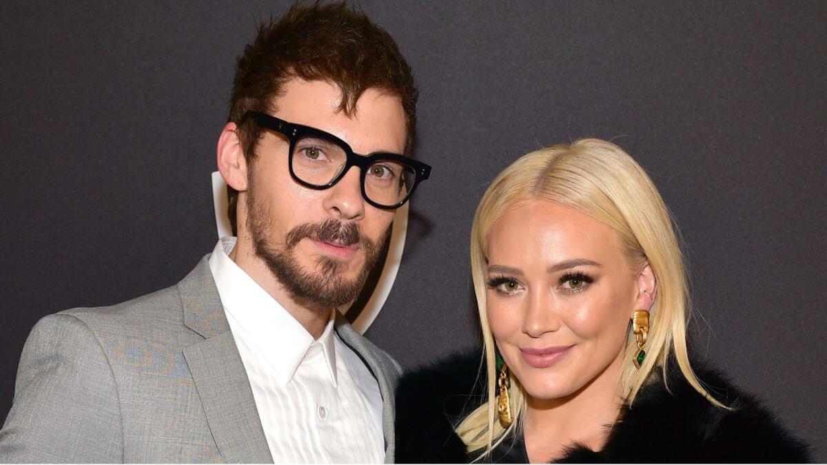 Matthew Koma and Hilary Duff at a Golden Globes after-party in January 2019.