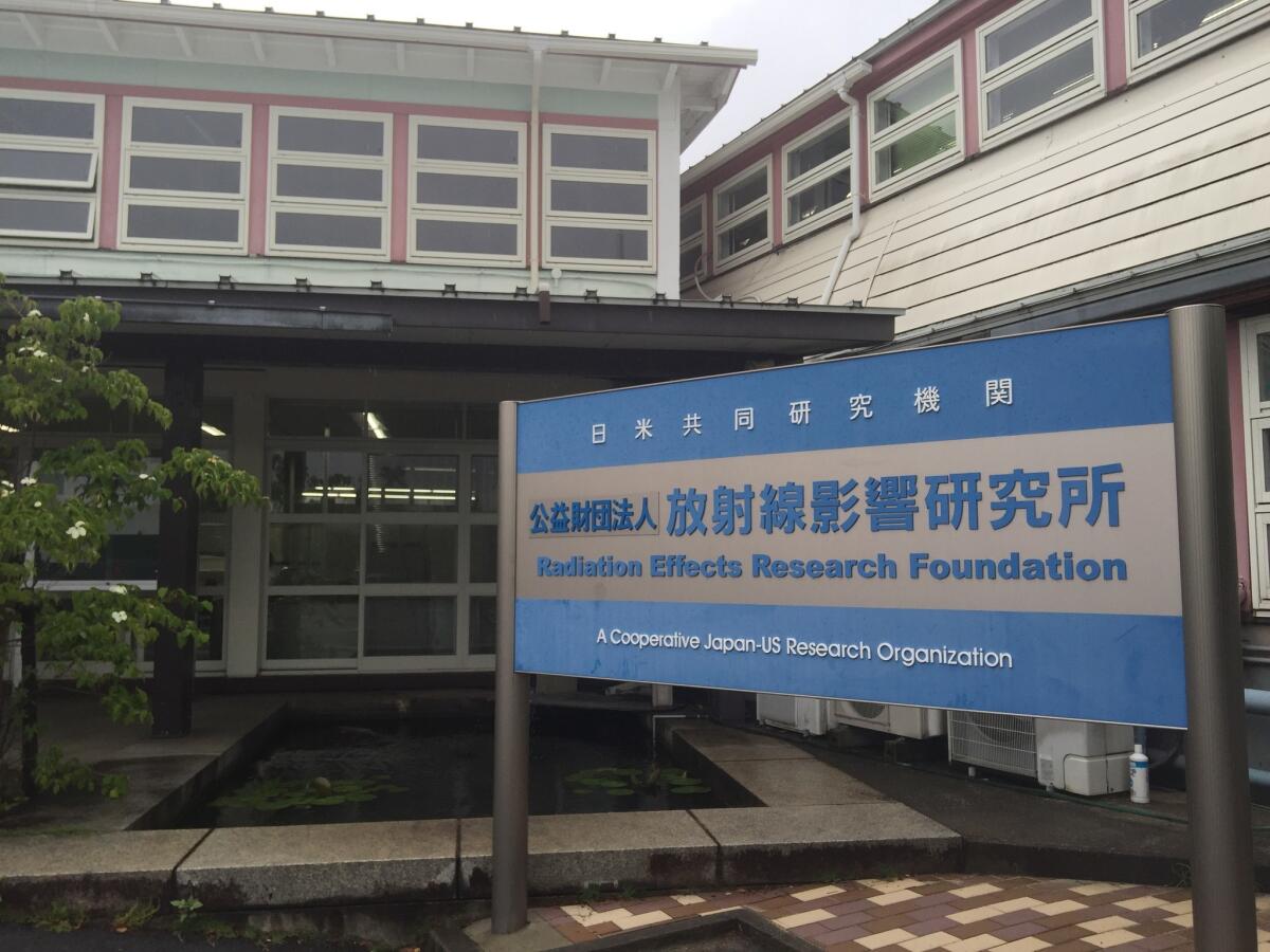 Shown are the Quonset-hut buildings, opened in 1950, that house the Radiation Effects Research Foundation.