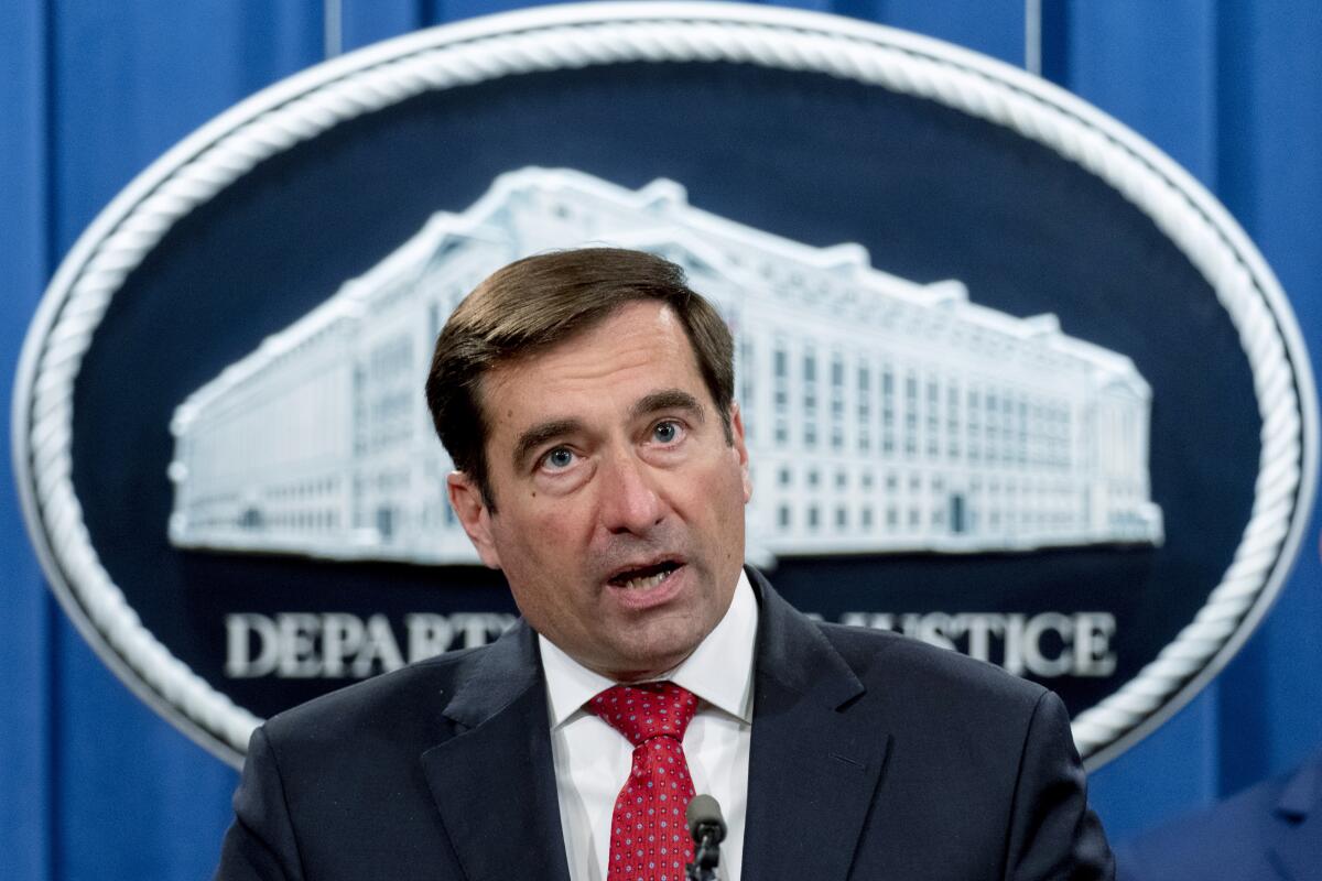 John Demers, the Justice Department's top national security official and a Trump appointee, is set to leave the this month.