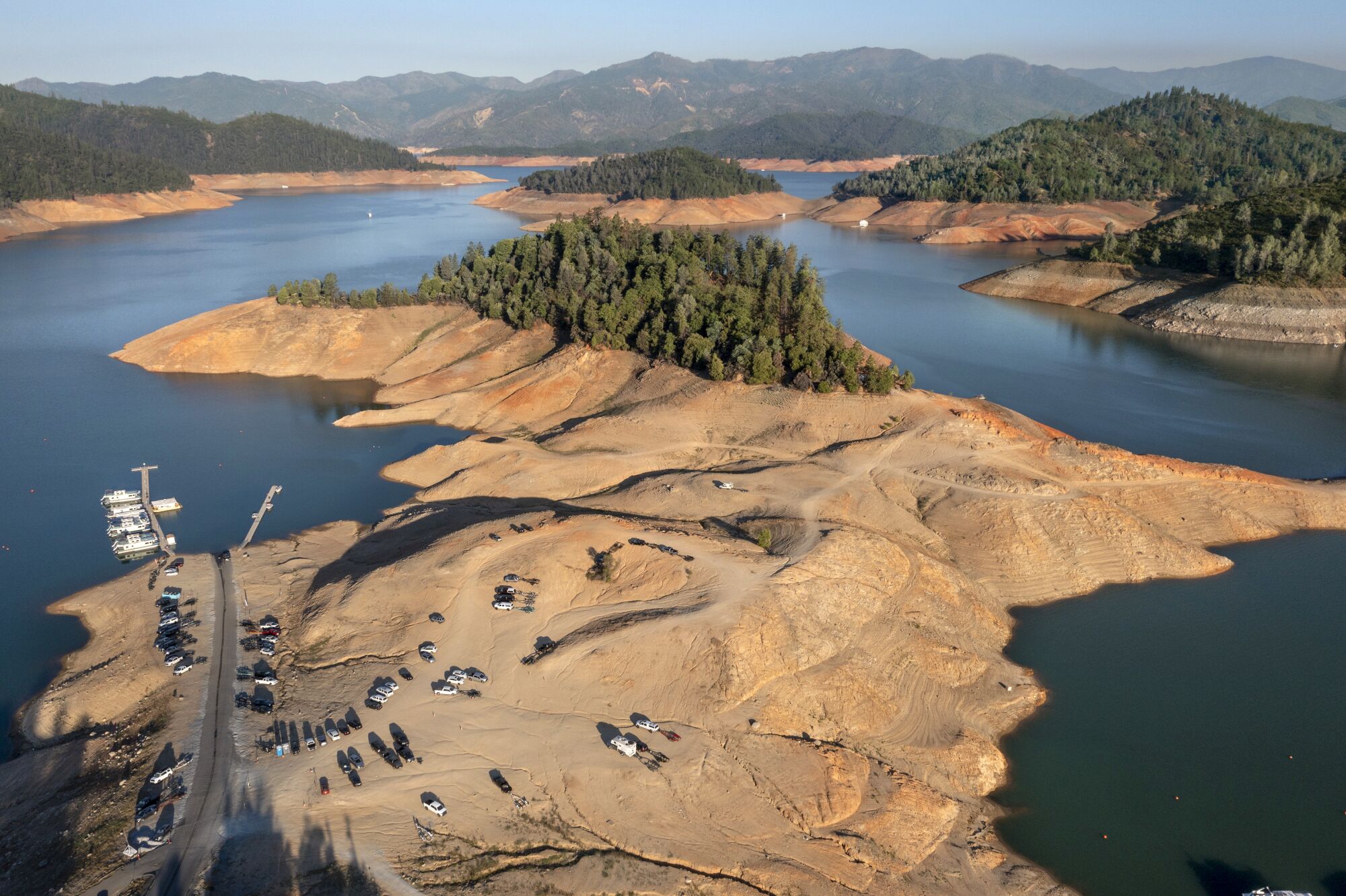 June 30: Low water levels at Lake Shasta show the drought's toll.