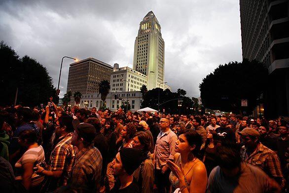 Dark skies added to the drama as fans packed the streets of downtown Los Angeles for Saturday's Detour Festival, an alt-leaning outdoor music festival.