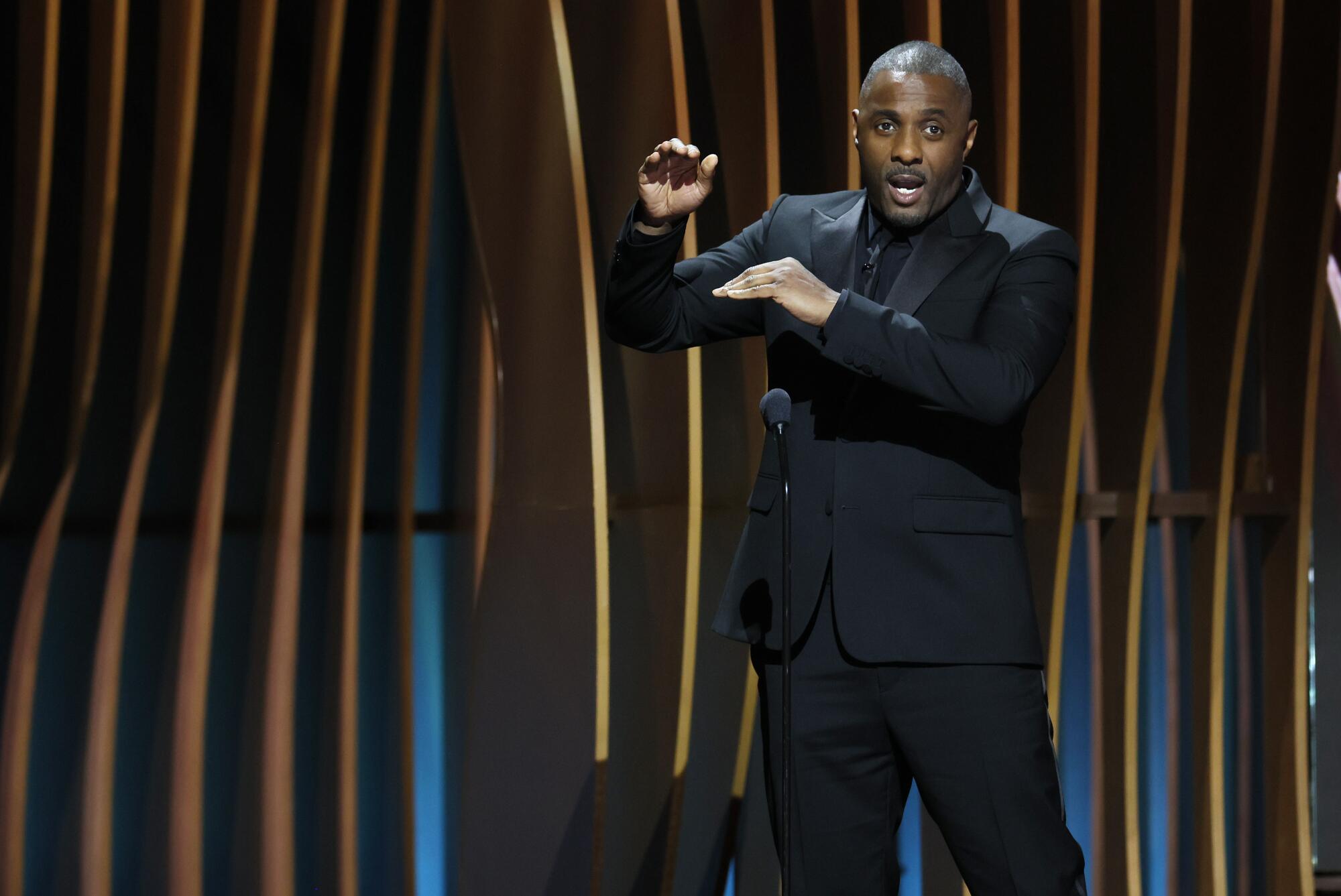 Idris Elba photographed during the 30th Screen Actors Guild Awards.