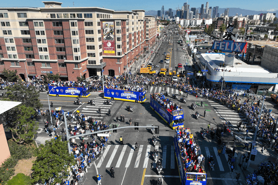 Rams parade celebration in Los Angeles.