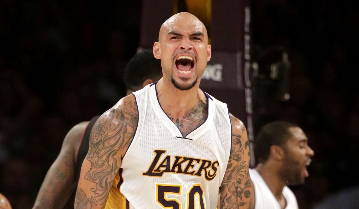 Reserve center Robert Sacre, and the Lakers in general, have not had a lot to celebrate this season.
