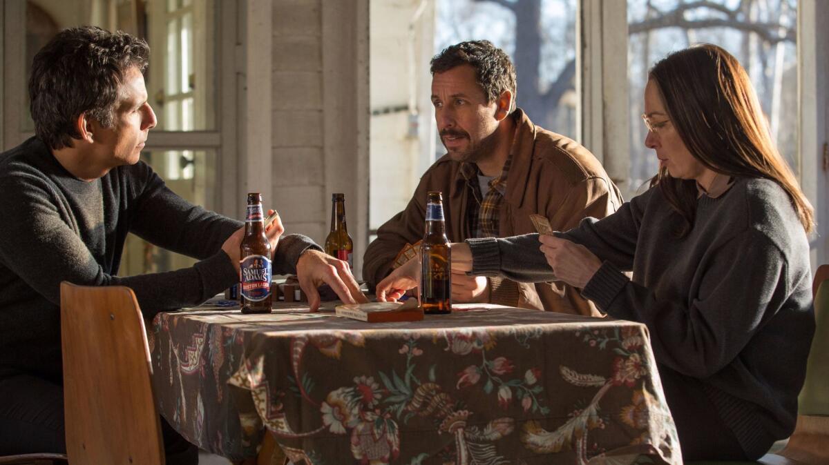 Ben Stiller, Adam Sandler and Elizabeth Marvel in "The Meyerowitz Stories (New and Selected)."