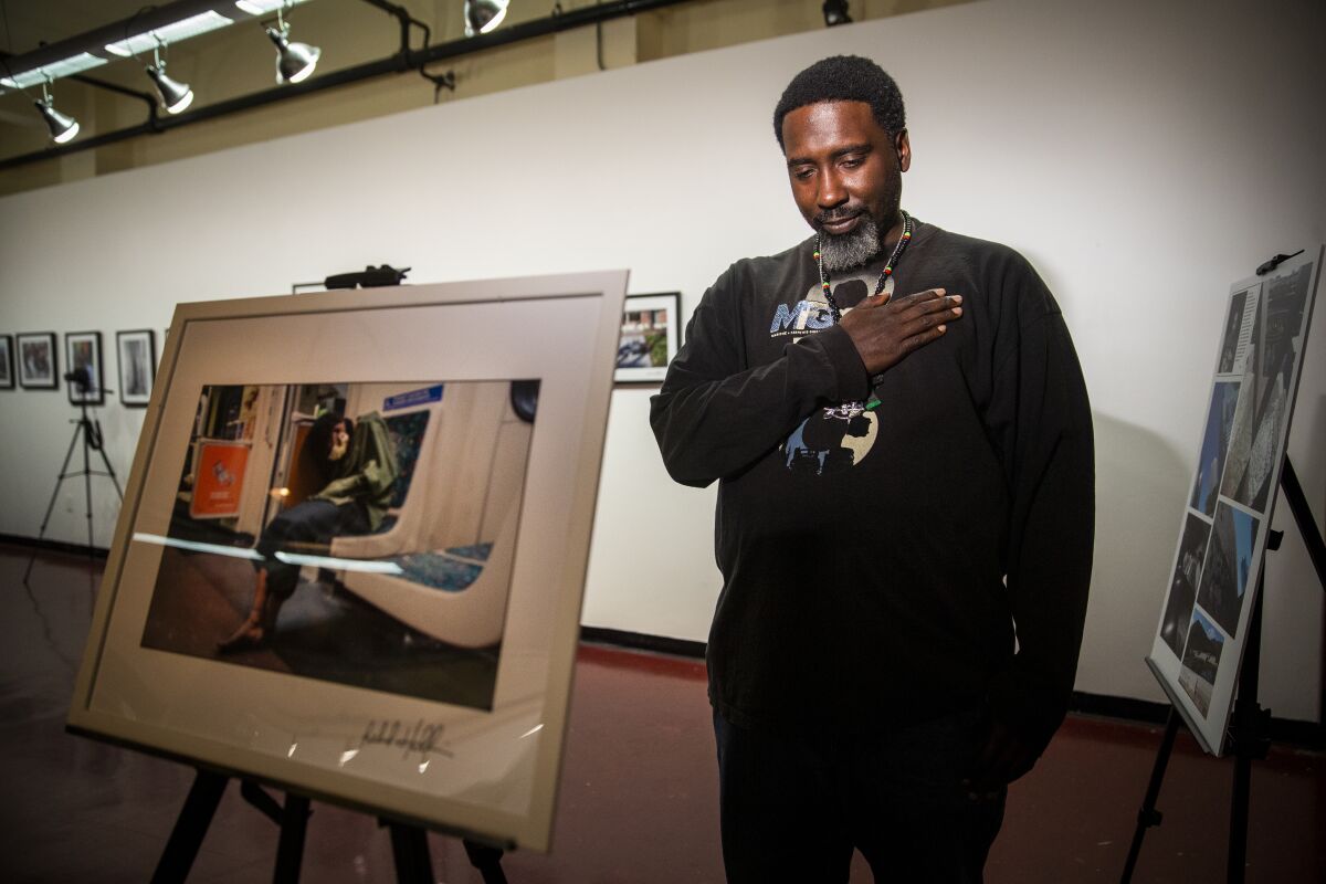Photographer Lelund Nathaniel Hollins, who is homeless