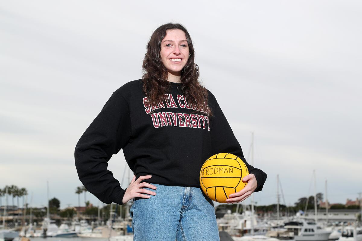 Kate Rodman of Corona del Mar girls' water polo has committed to play at Santa Clara University.