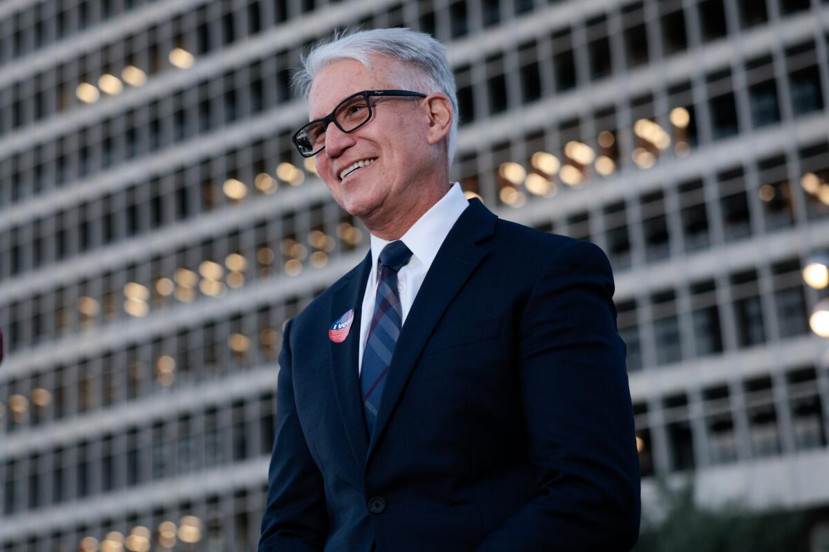 March 5 photo ofLos Angeles County district attorney George Gascon in Grand Park.