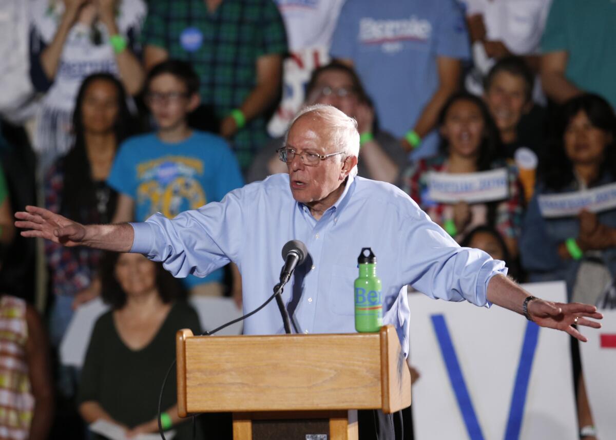 Speaking at a Tucson rally, Democratic presidential hopeful Bernie Sanders called for stiffer gun controls and improved mental health services to address the country's spate of gun violence.
