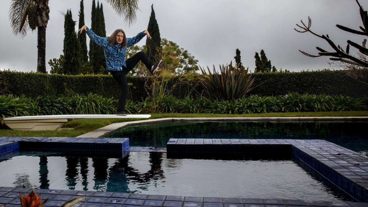 "Weird" Al Yankovic, photographed in 2017 at his Los Angeles home, earned his 16th Grammy Award nomination for helping design the package for his career retrospective boxed set, "Squeeze Box: The Complete Works of 'Weird Al' Yankovic."