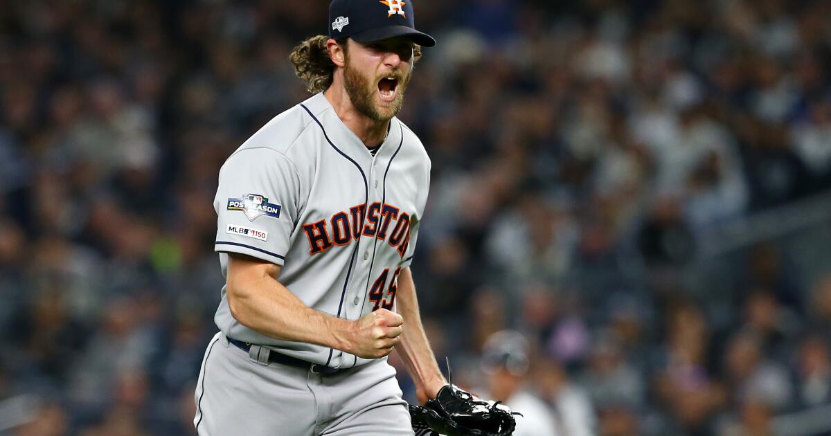 Gerrit Cole, once a young spectator in the stands, leads the Astros in  World Series opener