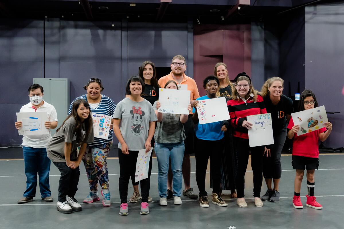 Students of Segerstrom Center for the Arts' Studio D on stage at the Judy Morr Theater in 2022.