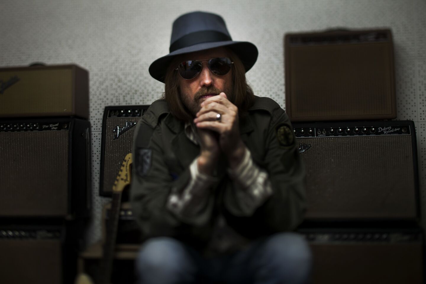 Rock and roll legend Tom Petty is photographed in the studio of his L.A. area home.