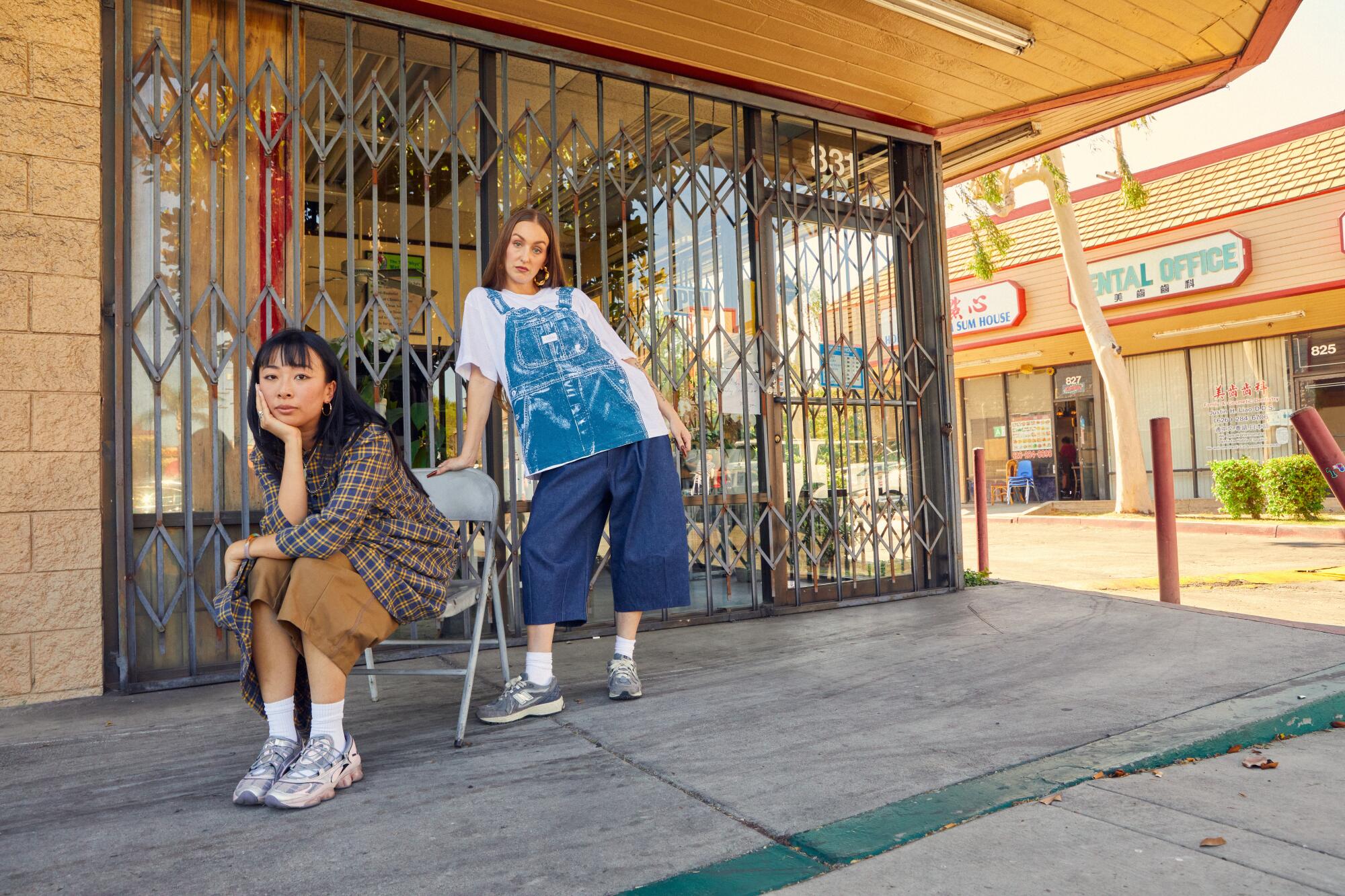 Street Grandma founders stand in front of a store.