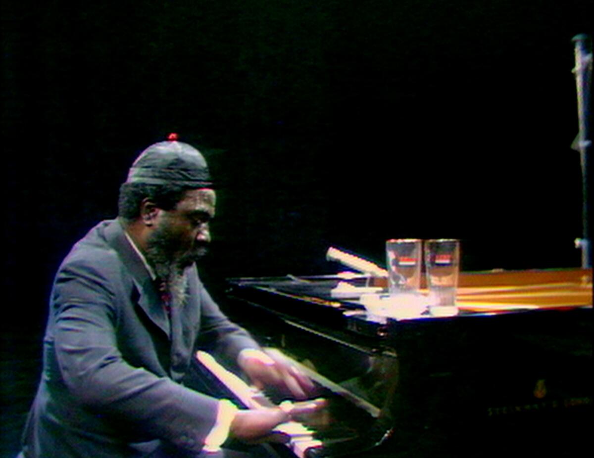 Thelonious Monk playing piano in "Rewind & Play."