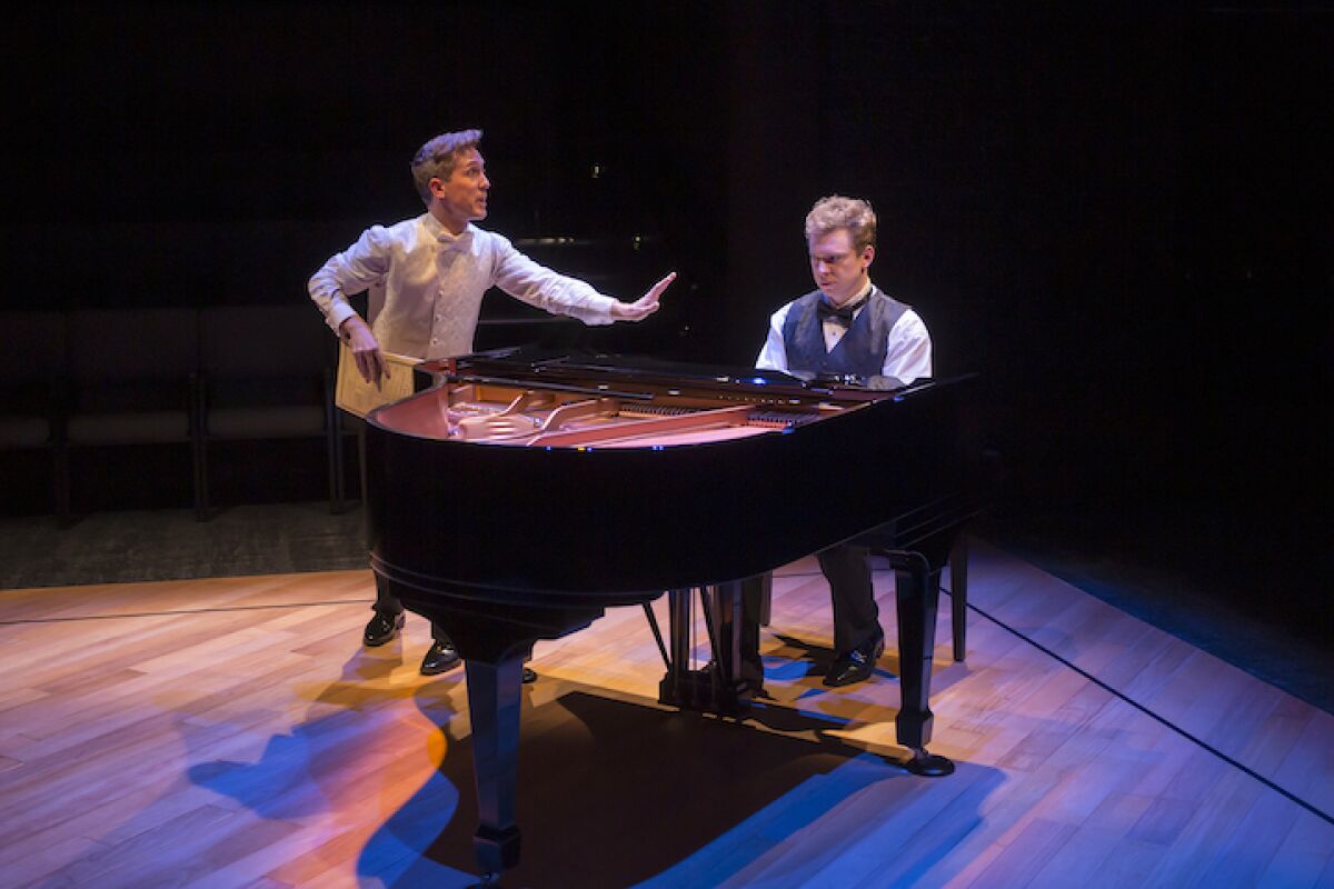 “2 Pianos 4 Hands” performers Matthew McGloin and Jefferson McDonald.