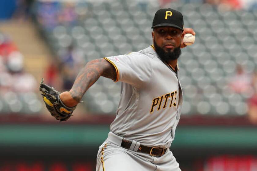 ARLINGTON, TEXAS - MAY 01: Felipe Vazquez #73 of the Pittsburgh Pirates pitches in the ninth inning against the Texas Rangers at Globe Life Park in Arlington on May 01, 2019 in Arlington, Texas. (Photo by Richard Rodriguez/Getty Images)