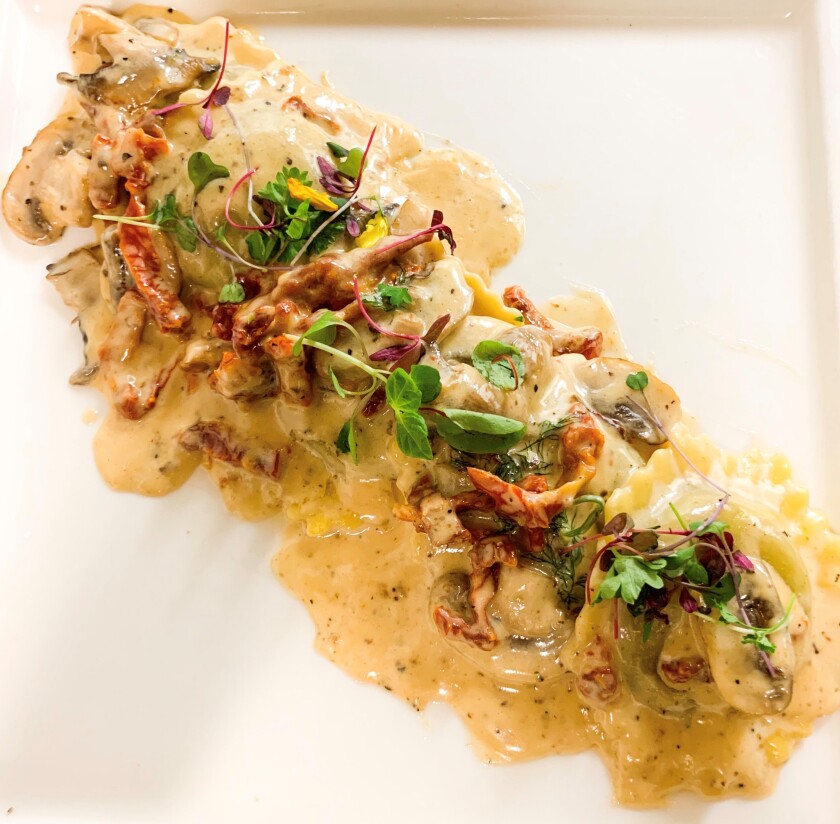 Lobster-stuffed ravioli, Primavera Ristorante's signature dish, will be available on National Ravioli Day.