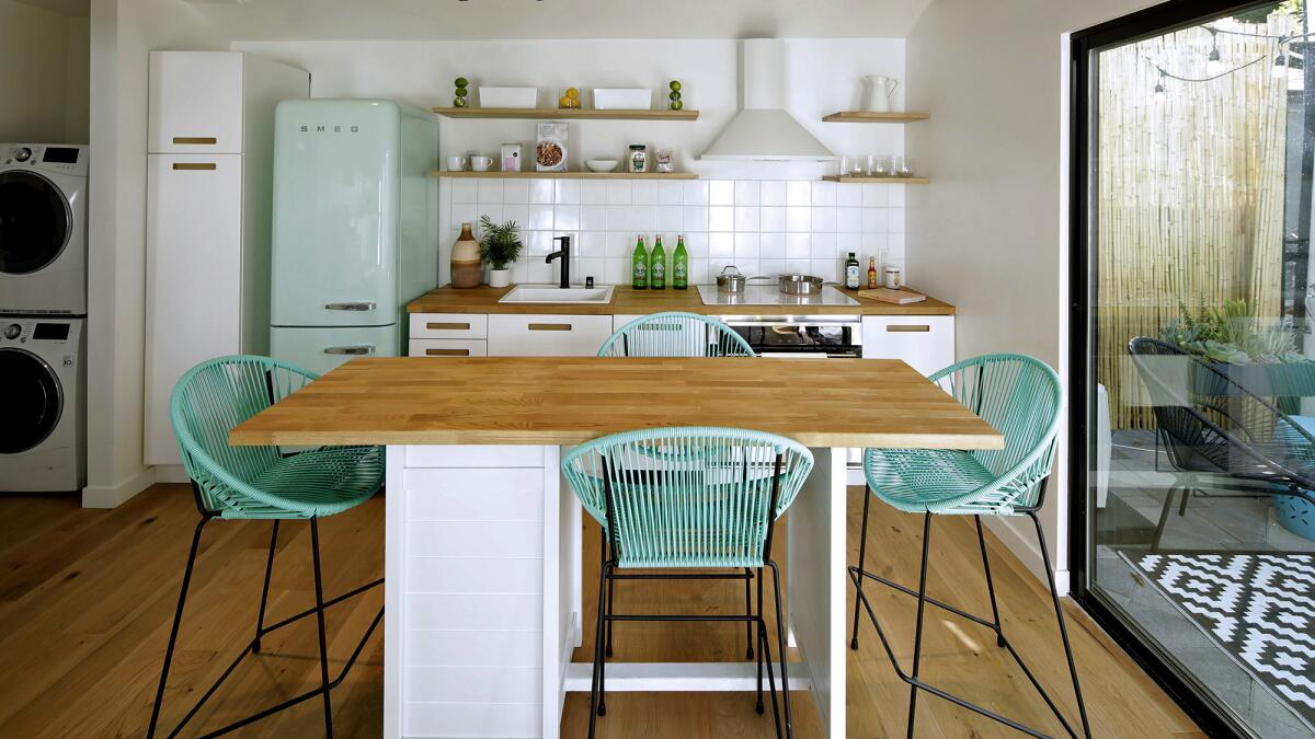 The kitchen and dining area of a Node bungalow.