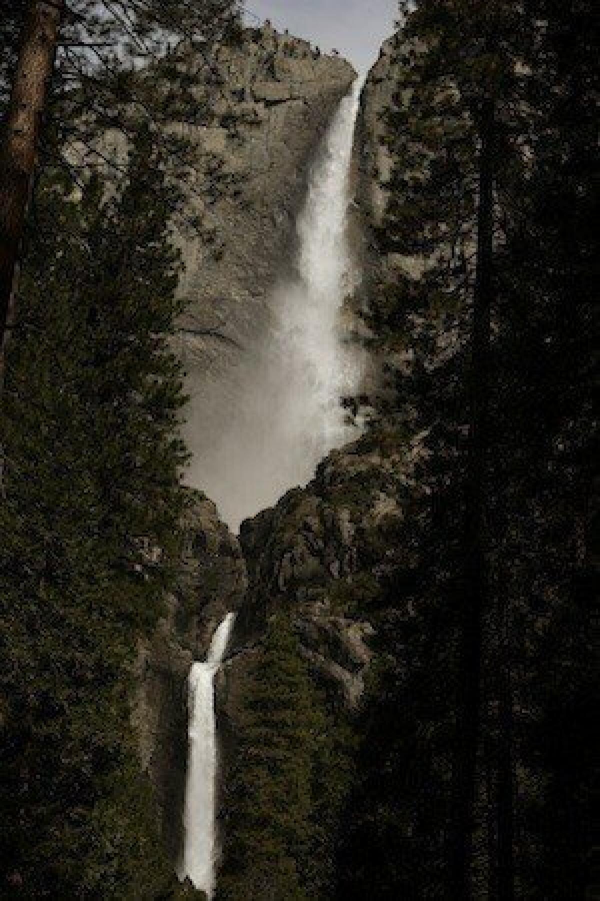 Upper, middle, and lower Yosemite Falls cascade in full springtime form in the Yosemite Valley. Yosemite was the third most-visited national park in 2012.