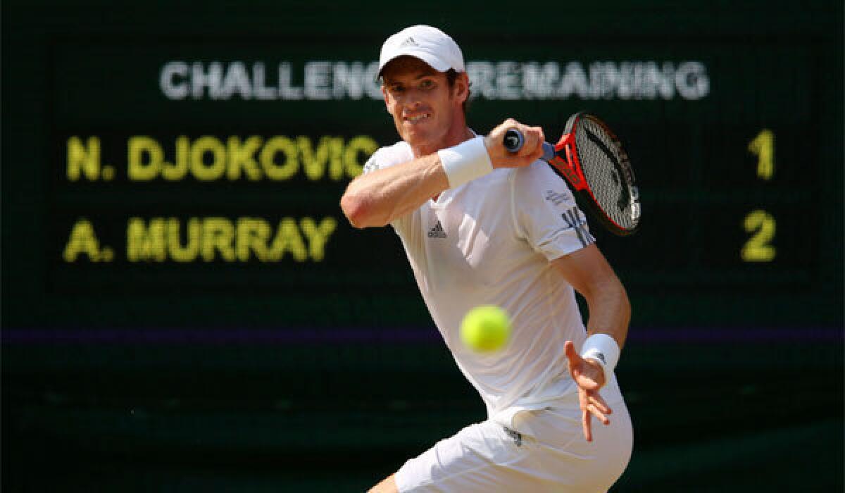 Andy Murray lost three match points but never crumbled in defeating Novak Djokovic in straight sets in the Wimbledon final on Sunday.