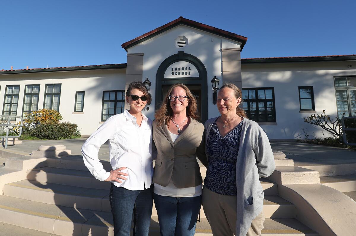 Brea residents Diane Stites, Kari Windes, and Mary Martinez, from left, challenged the location of Raising Cane's in court.