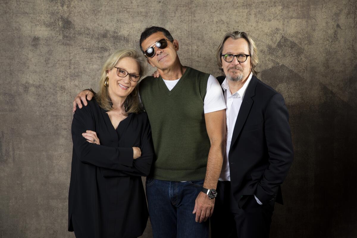 Actors Meryl Streep, Antonio Banderas and Gary Oldman