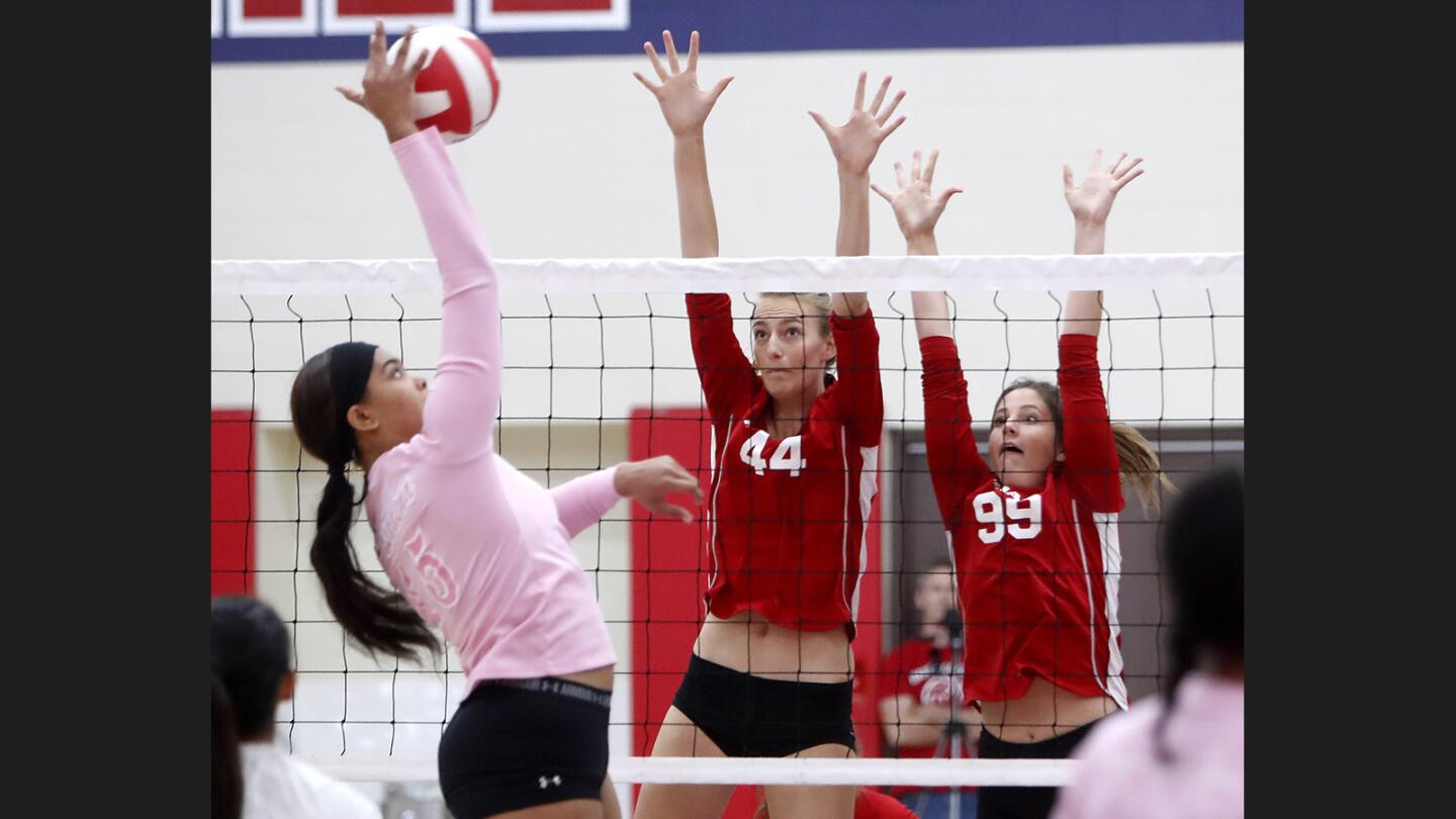 Photo Gallery: Burroughs girls volley ball vs. Pasadena