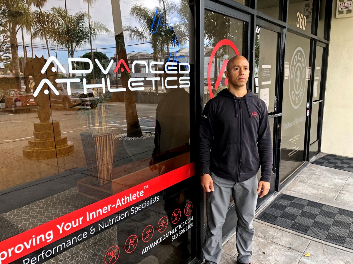 Adam Friedman of Advanced Athletics in Venice said he was "starting to build an online platform where I can guide people through their fitness routines."