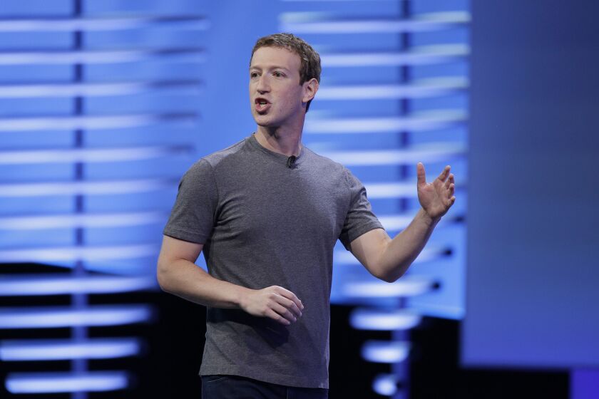 Facebook CEO Mark Zuckerberg delivers the keynote address at the F8 Facebook Developer Conference on April 12 in San Francisco.